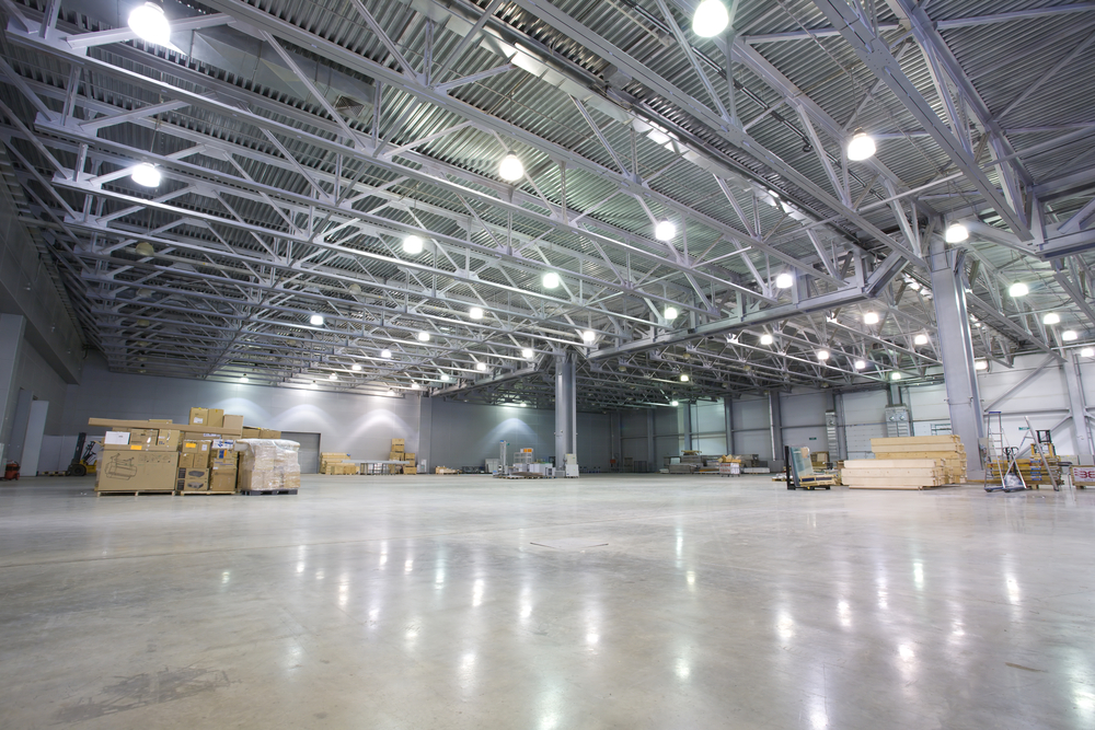 Large warehouse, new lighting installed.
